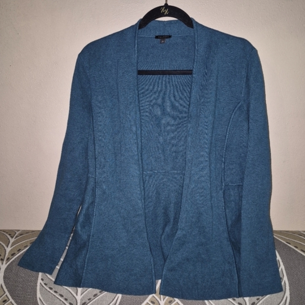 ❤️‍🔥Talbots Medium Teal/turquoise Knit Cotton Rayon Cardigan Sweater